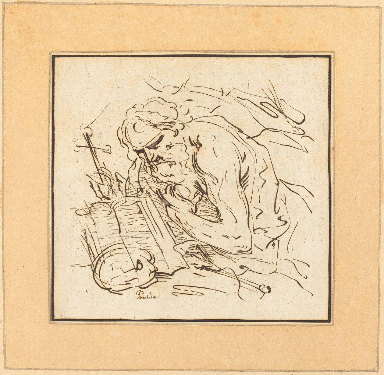 San Jerónimo de Johann Gottlieb Prestel after Domenichino