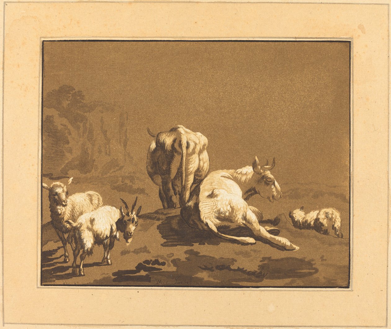 Vacas de Johann Gottlieb Prestel after Joseph Wagner
