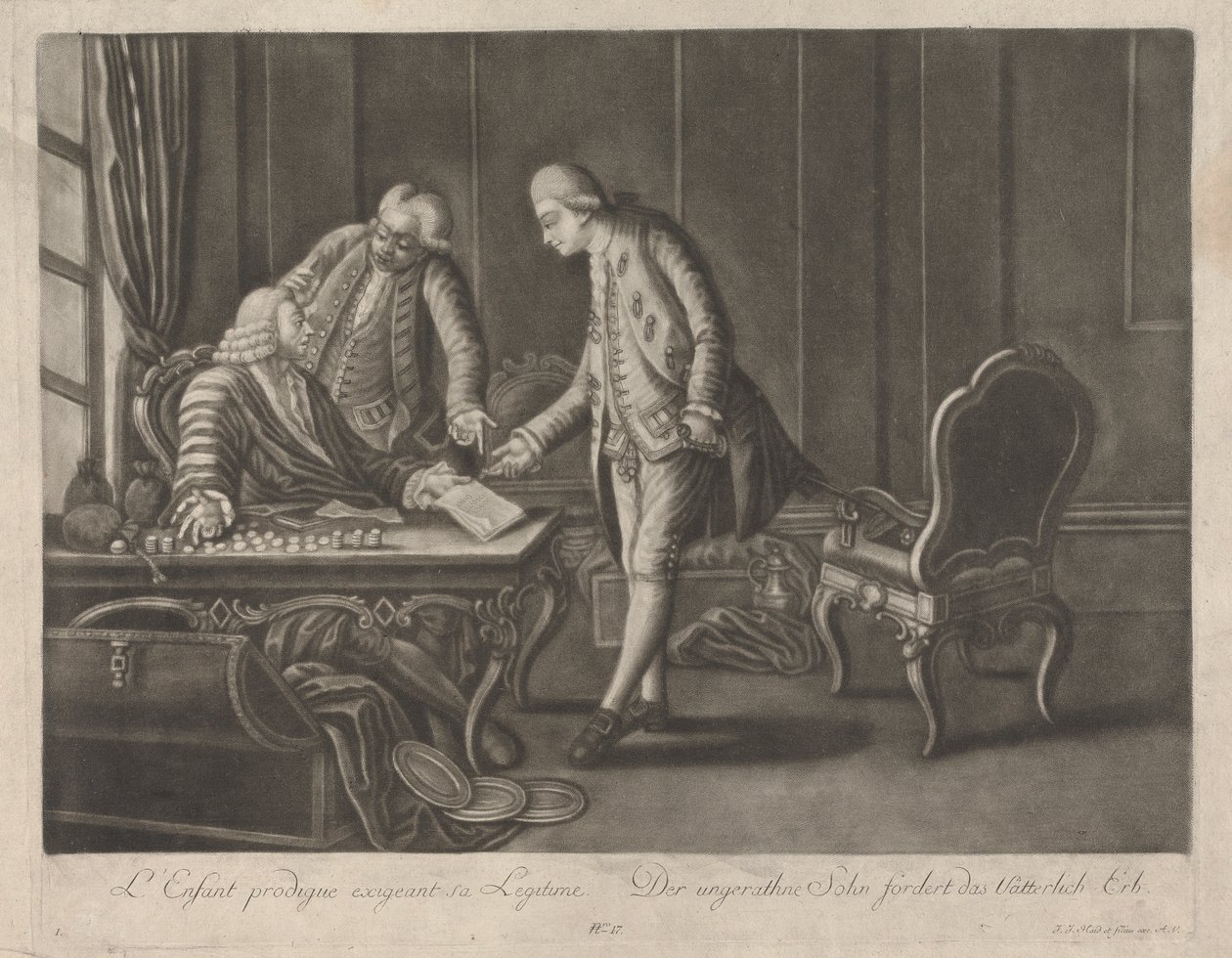 El hijo pródigo reclama el lugar que le corresponde de Johann Jacobus Haid