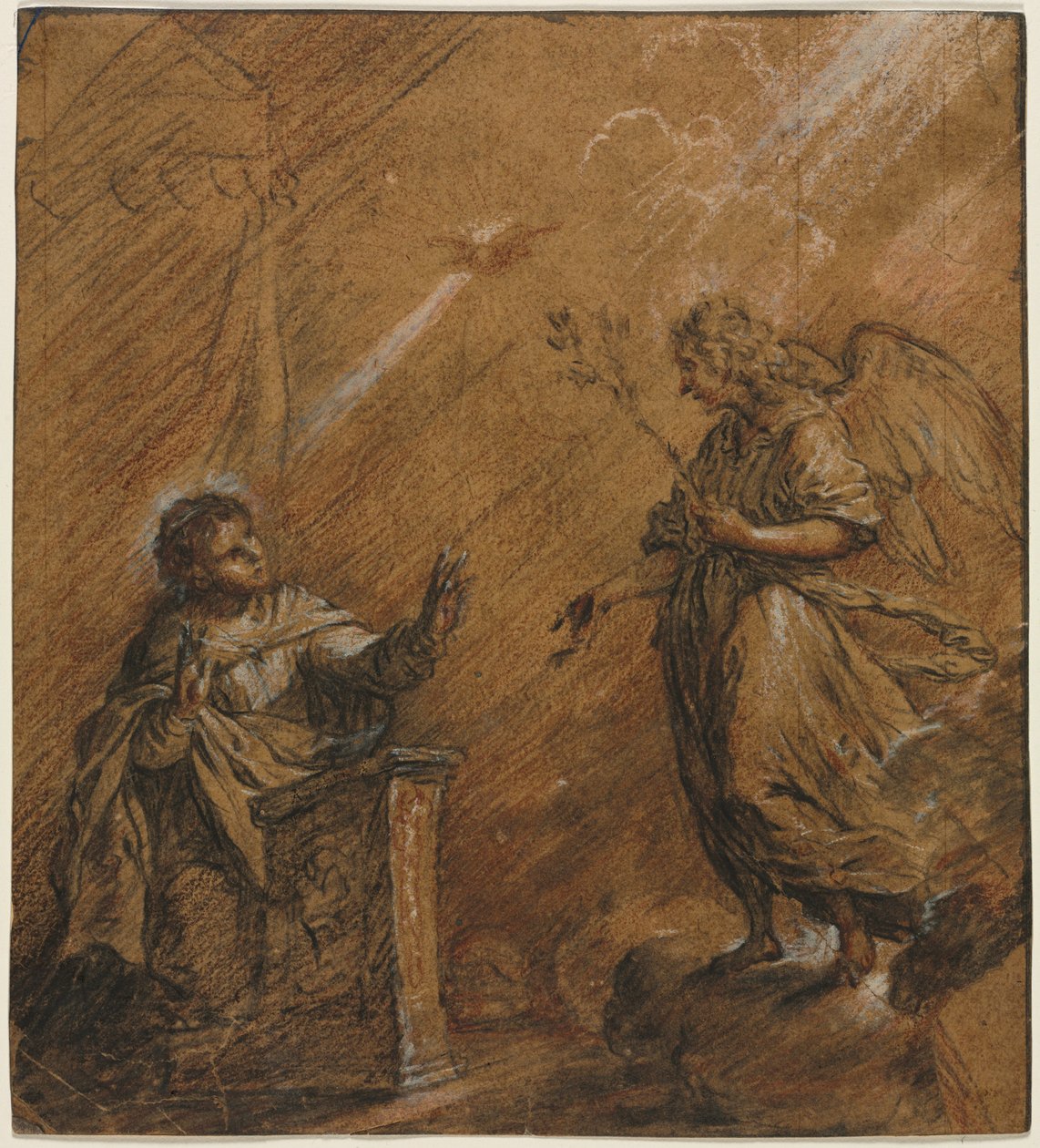 La Anunciación, último tercio del siglo XVII de Johann Jakob von Sandrart