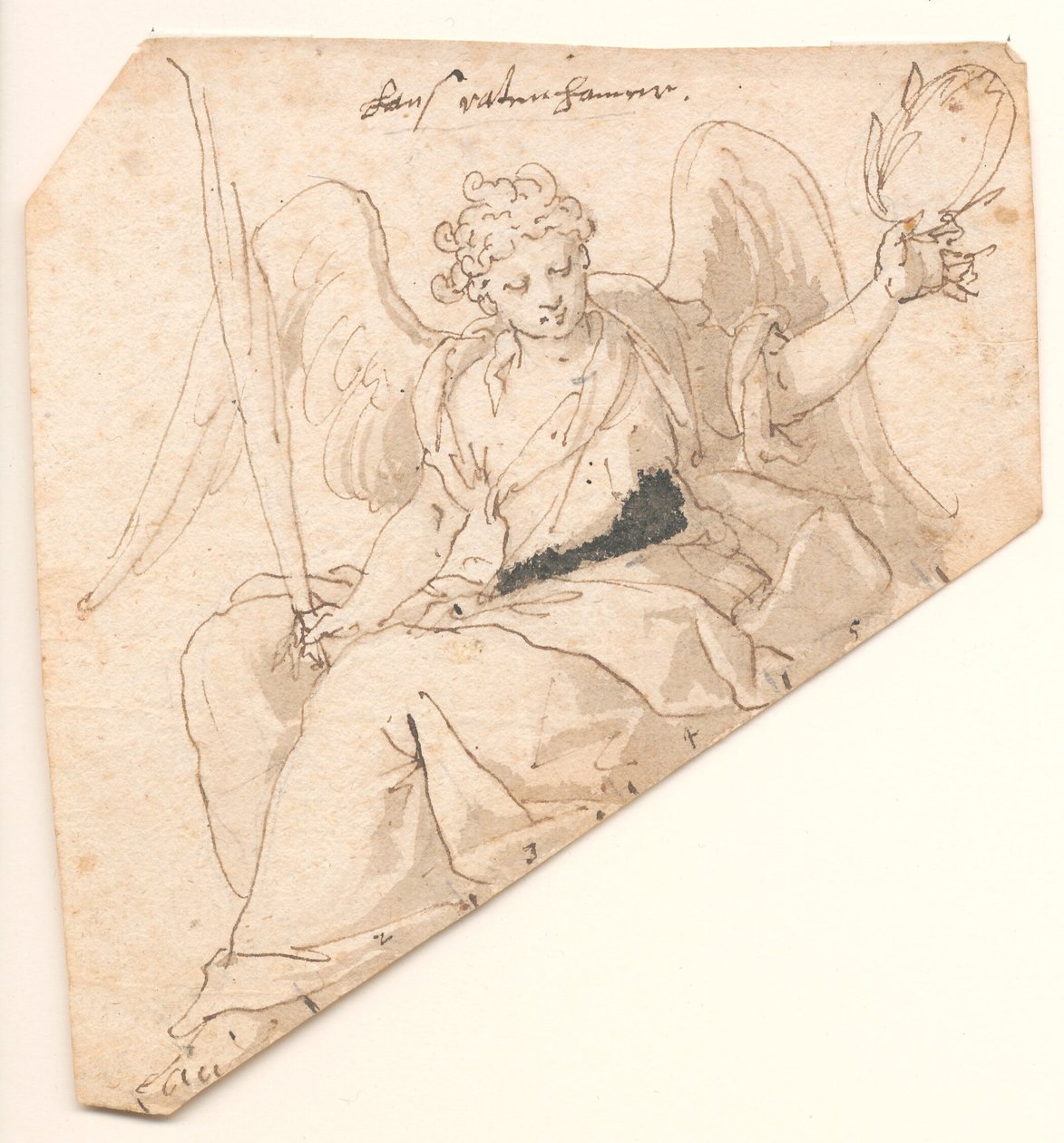 Ángel con hoja de palma y corona de laurel de Johann Mathias Kager