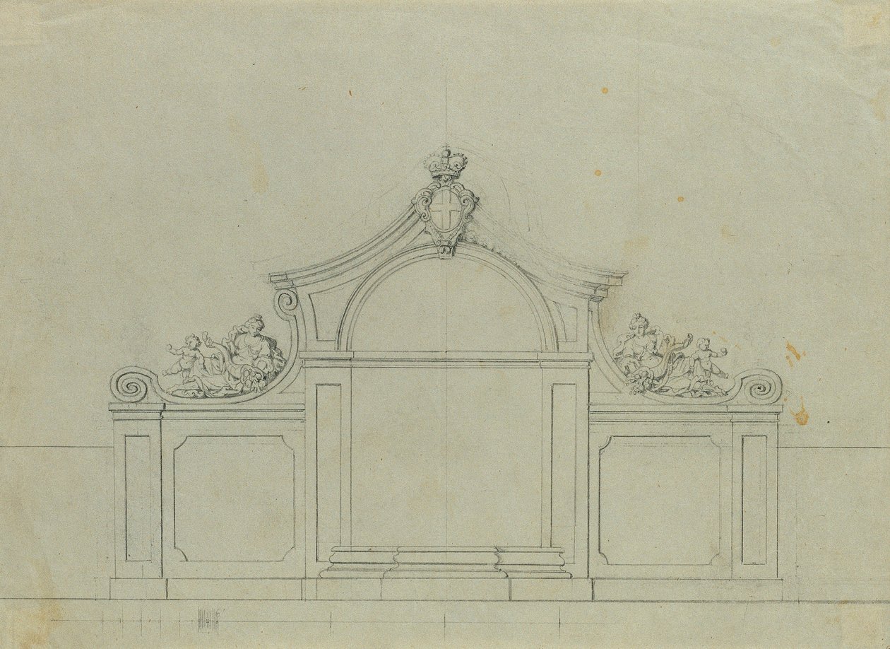 Fuente en el jardín de duraznos del Alto Belvedere de Johann Peter Krafft