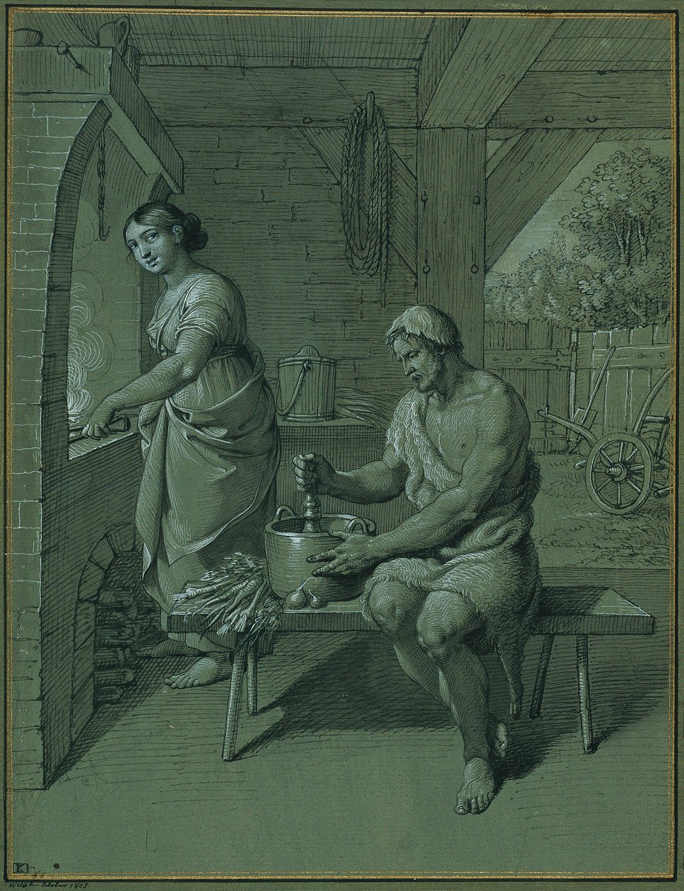 Hércules y Onfale de Johann Peter Krafft