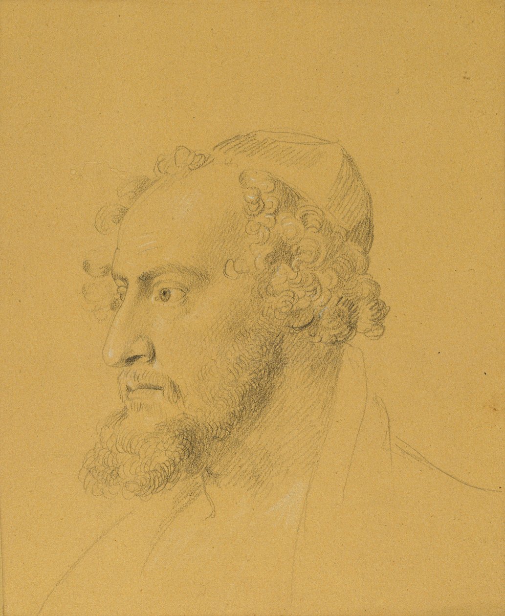 Estudio principal de un hombre barbudo de Johann Peter Krafft