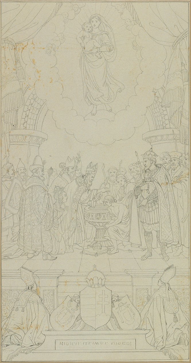 Bautismo de Esteban de Hungría de Johann Peter Krafft