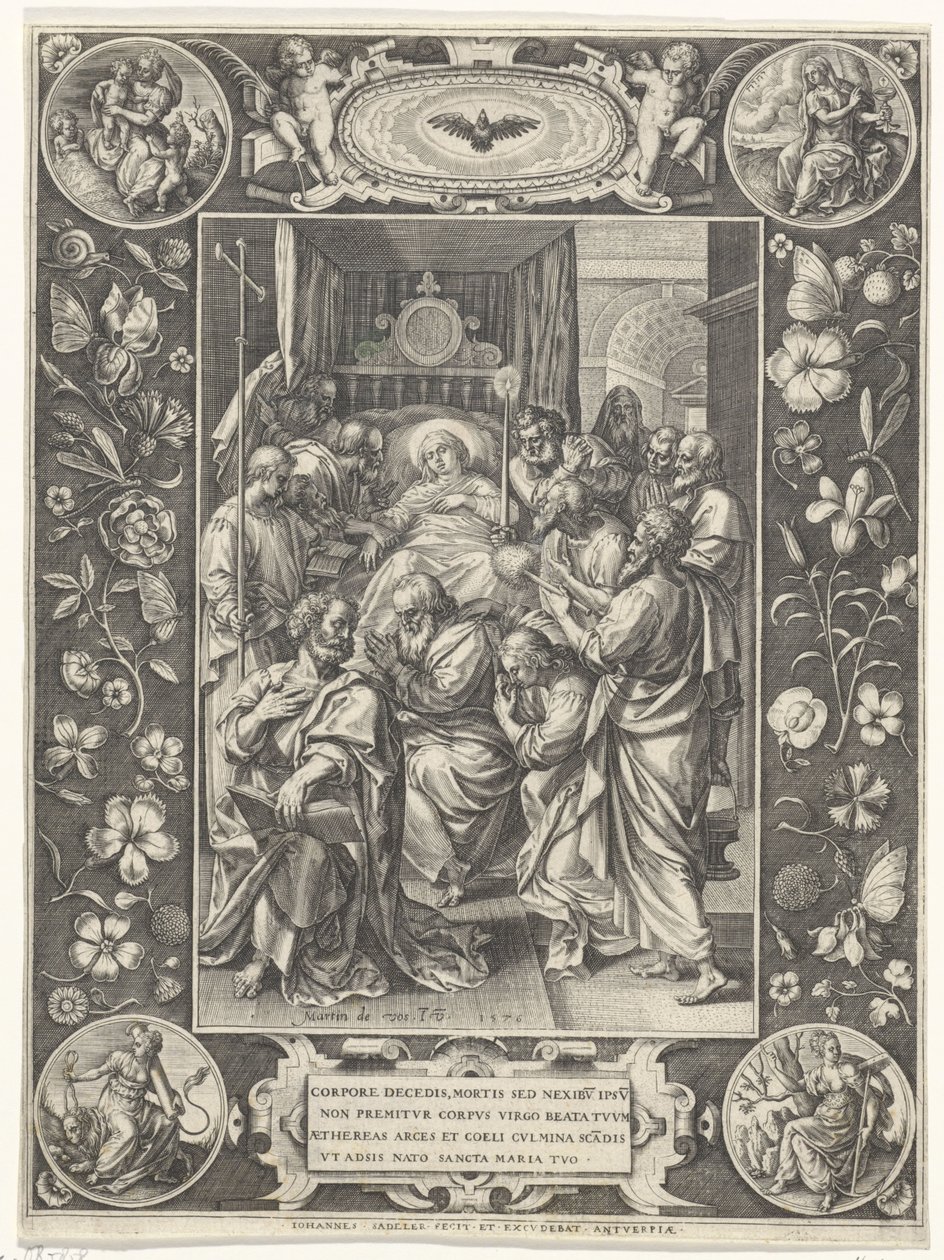 Lecho de muerte de María de Johann Sadeler (I)