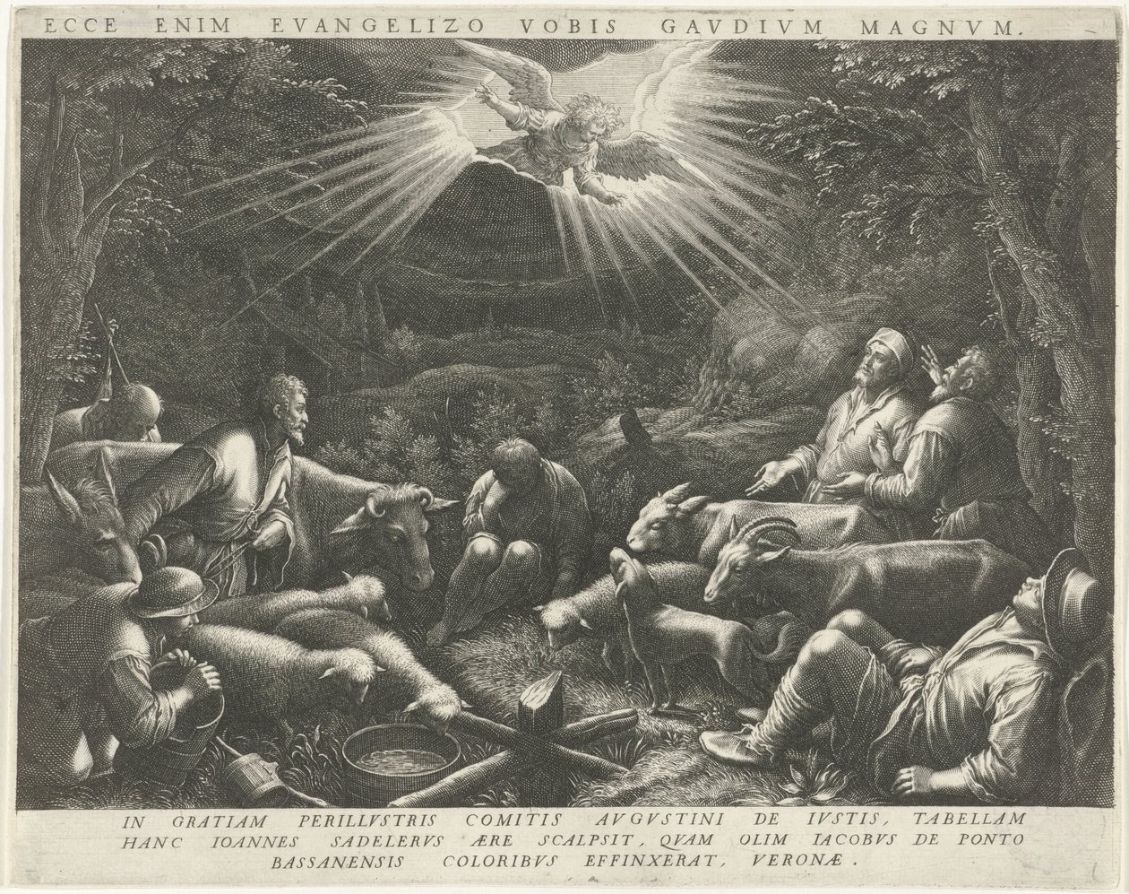 Anunciación a los pastores de Johann Sadeler (I)