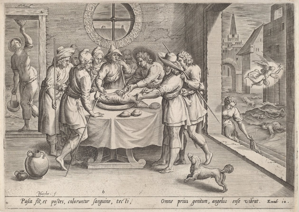 Preparación para la Pascua, c.1585 de Johann Sadeler I