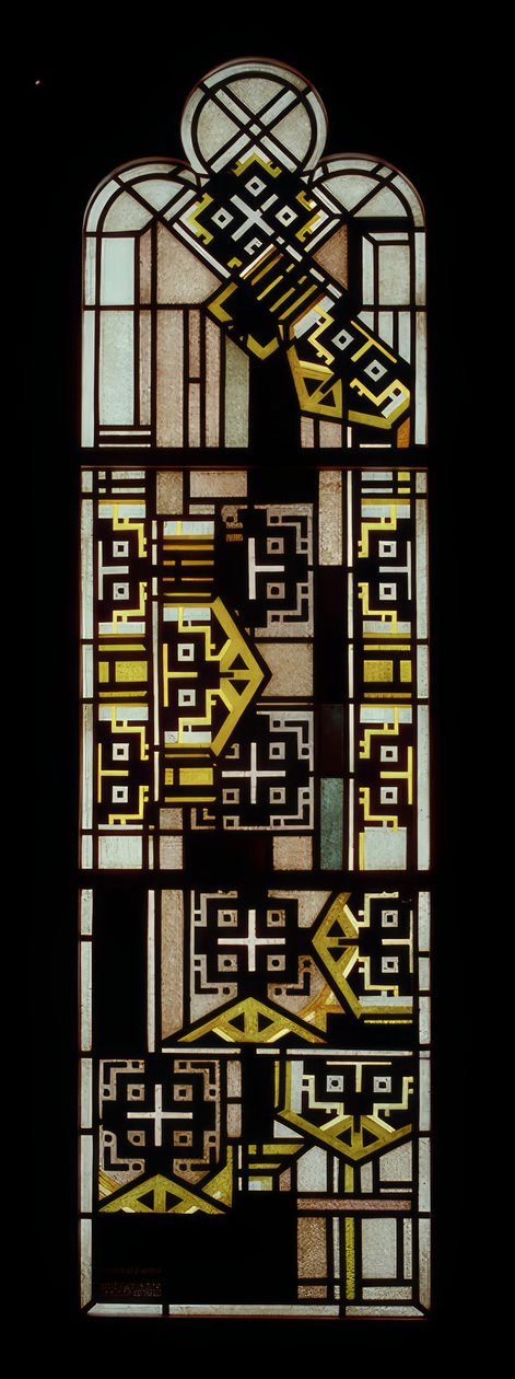 Ventana trilobulada negro-amarilla de Johan Thorn Prikker