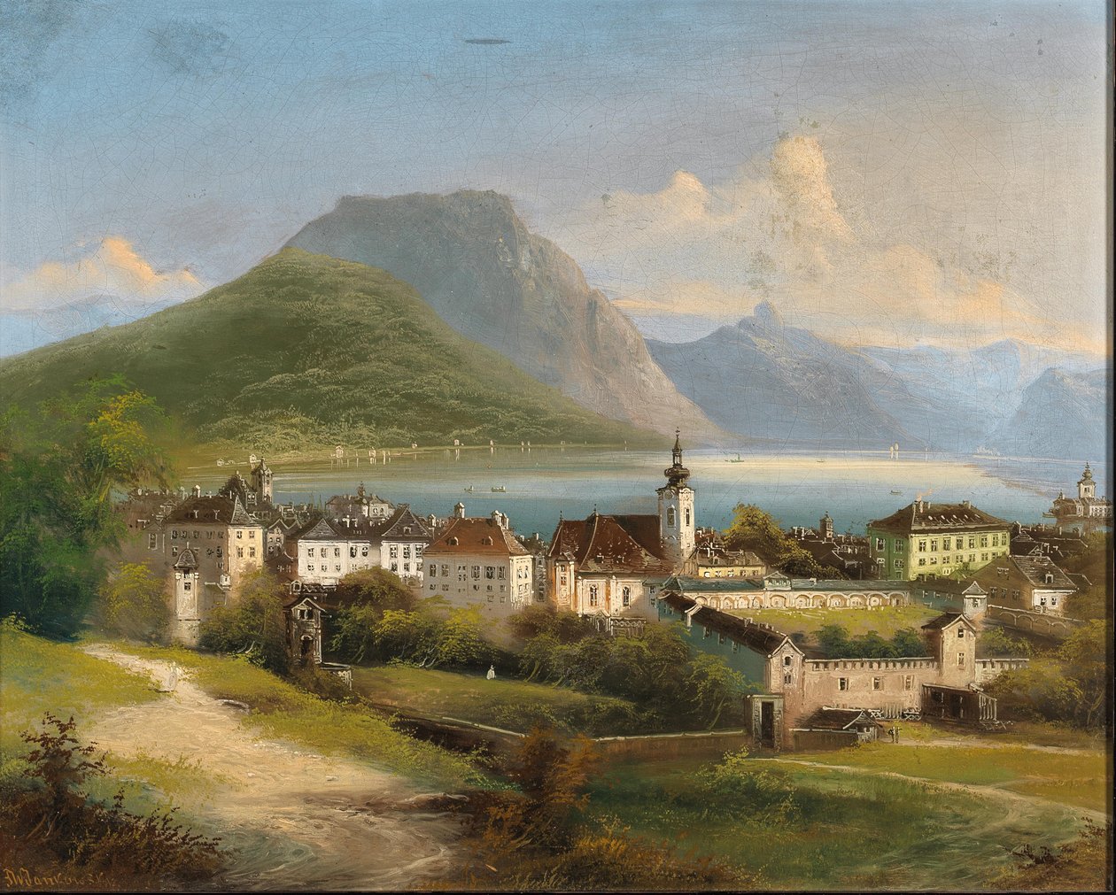 Johann Wilhelm Jankowski Vista de Gmunden de Johann Wilhelm Jankowski