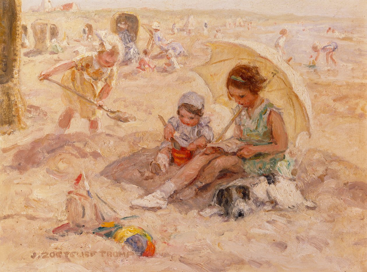 Beach Pleasure (óleo sobre lienzo) de Johann Zoetelief Tromp