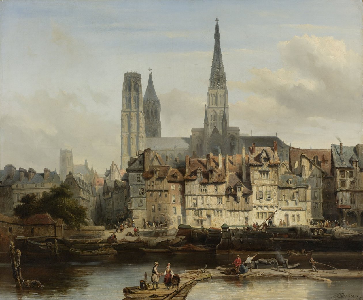 El muelle de París en Rouen de Johannes Bosboom