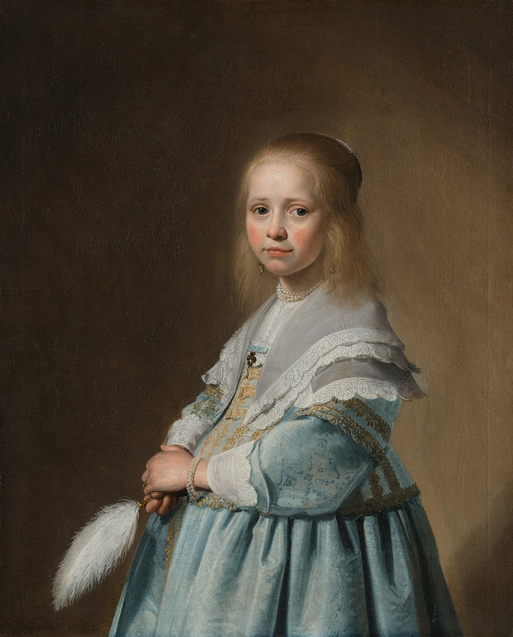 Retrato de una niña en azul de Johannes Cornelisz. Verspronck