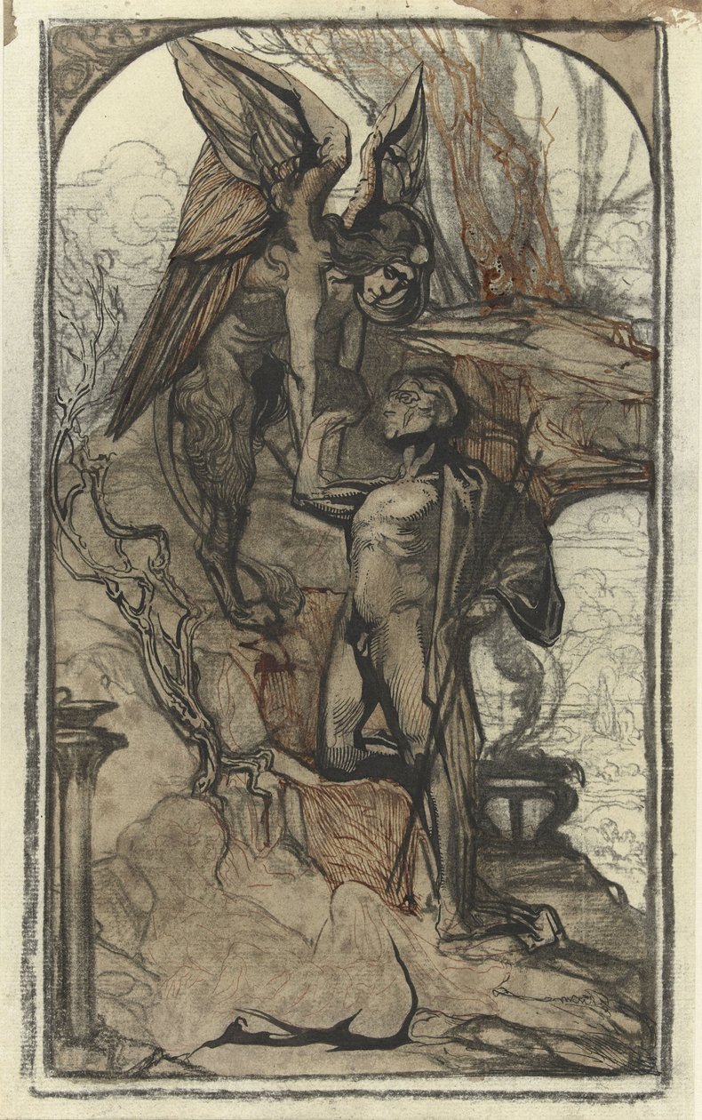 Edipo y el fénix, dibujo de Johannes Josephus Aarts (1881 - 1934) de Johannes Josephus Aarts