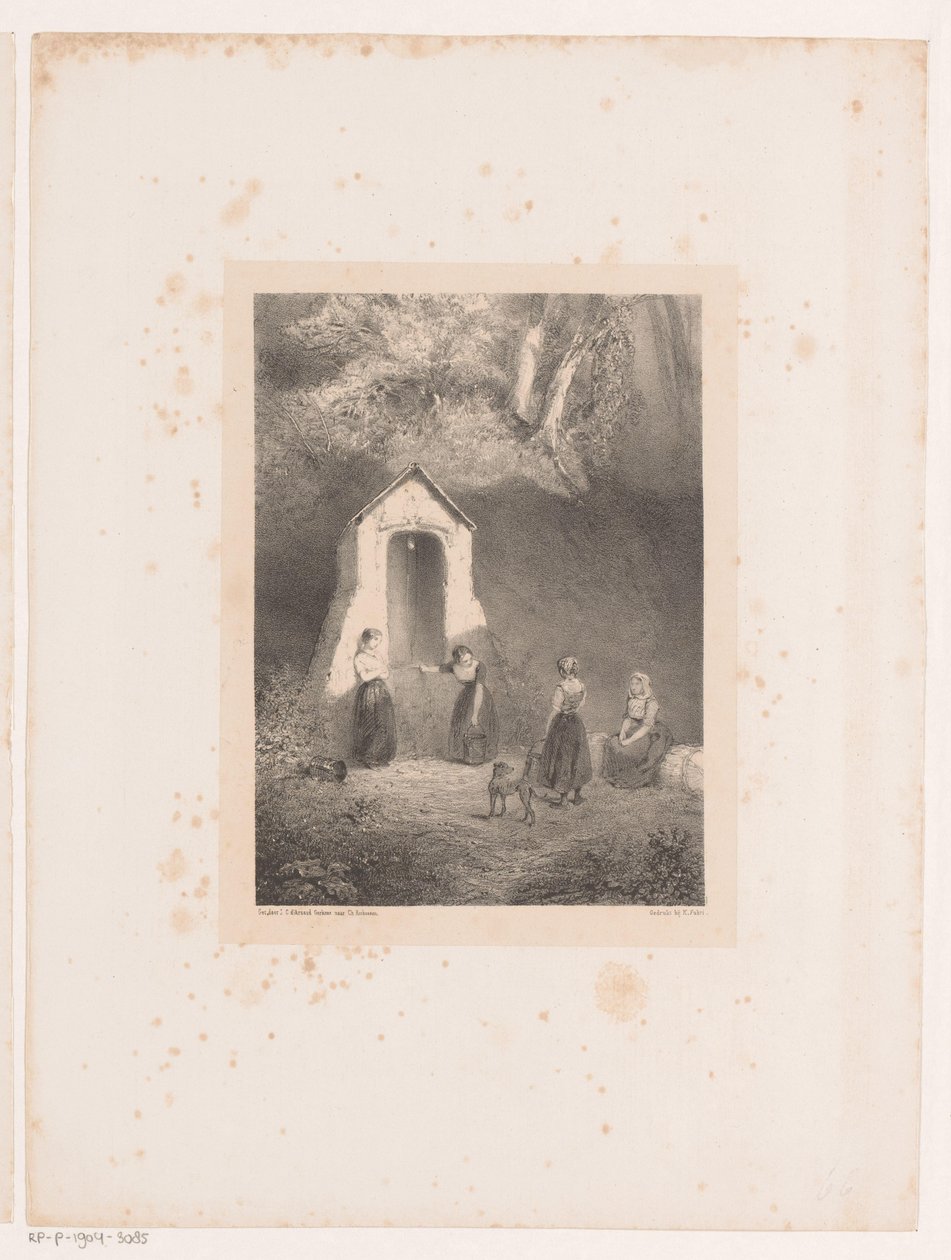 Cuatro chicas en un pozo de Johannes Christiaan d