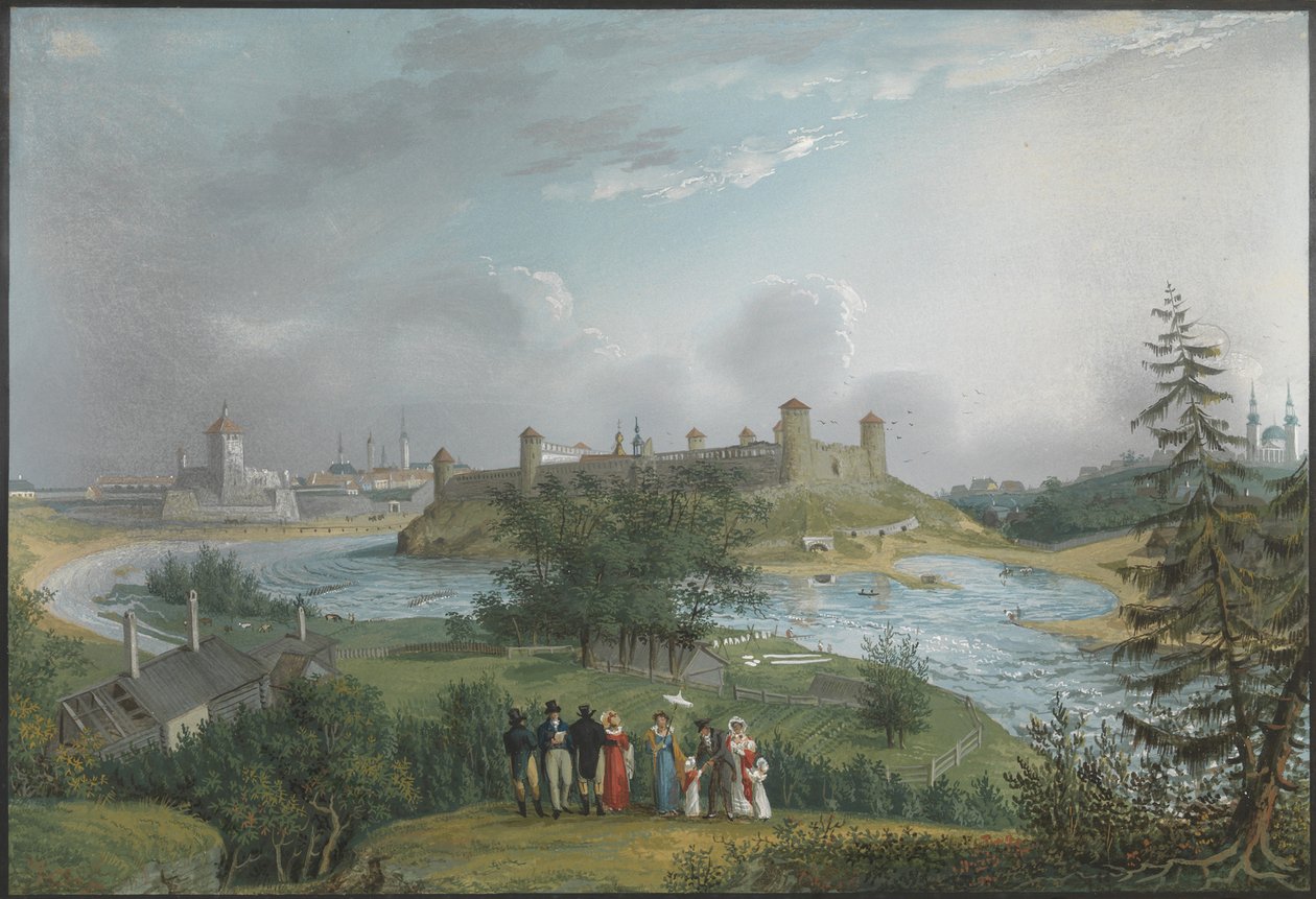 Vista de la Fortaleza de Ivangorod de Johannes Hau