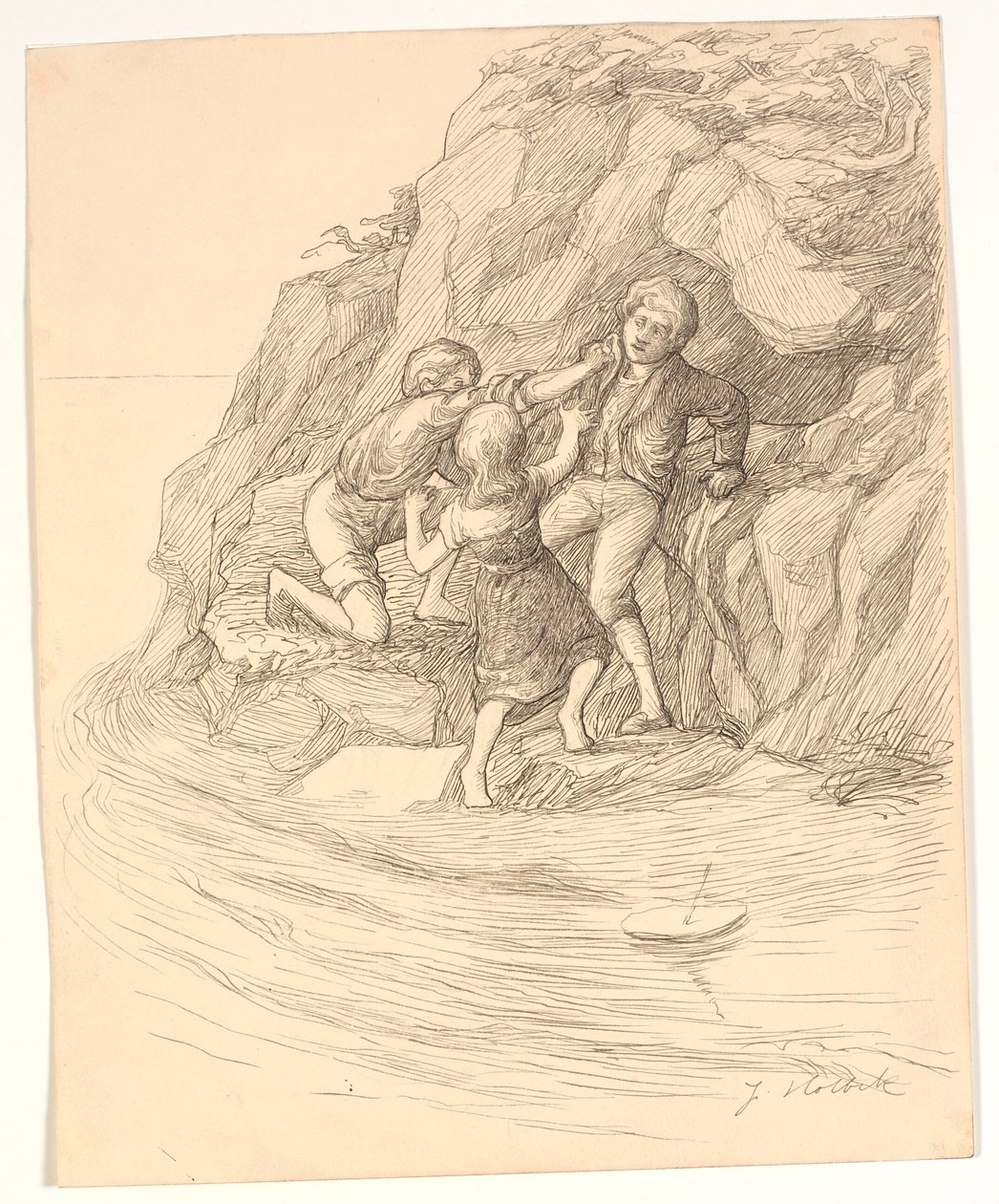 Ilustración para "Enoch Arden" de Alfred Tennyson de Johannes Holbek
