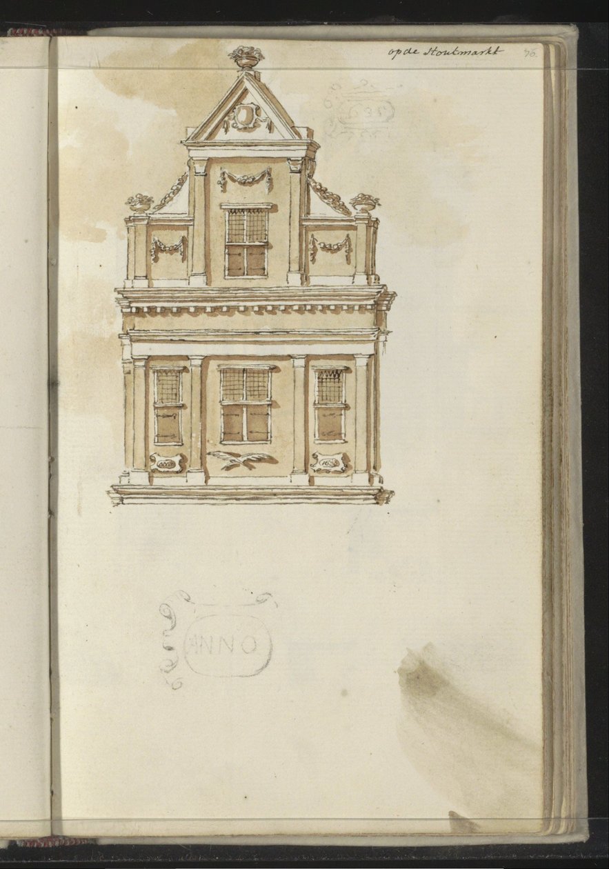 Fachada en el Houtmarkt de Haarlem de Johannes Huibert Prins