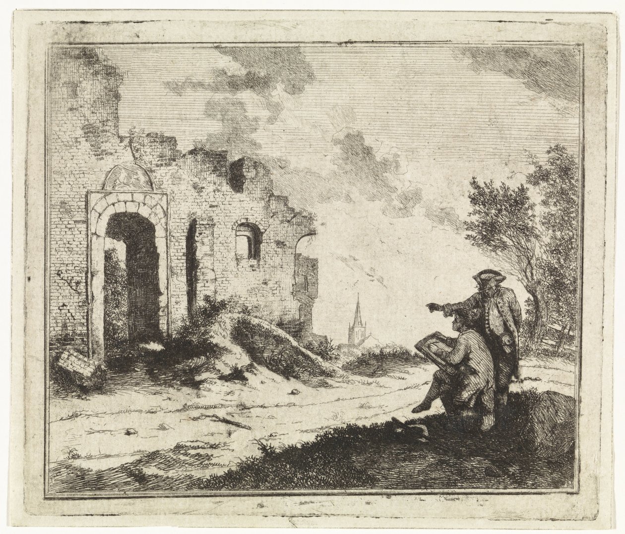 Dibujante en una ruina de Johannes Huibert Prins