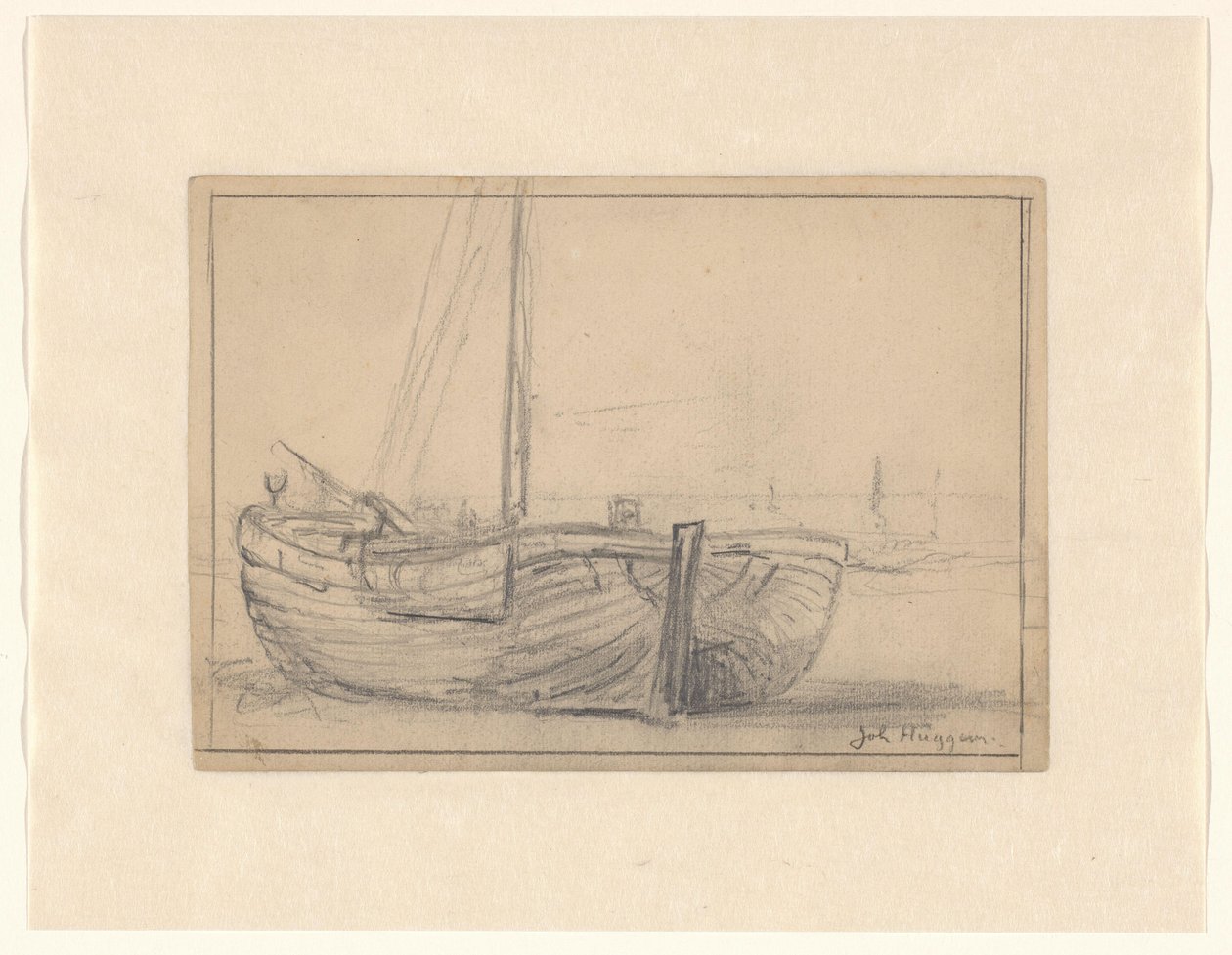 Barcaza bomba en la playa de Johannes Huygens (signed by artist)