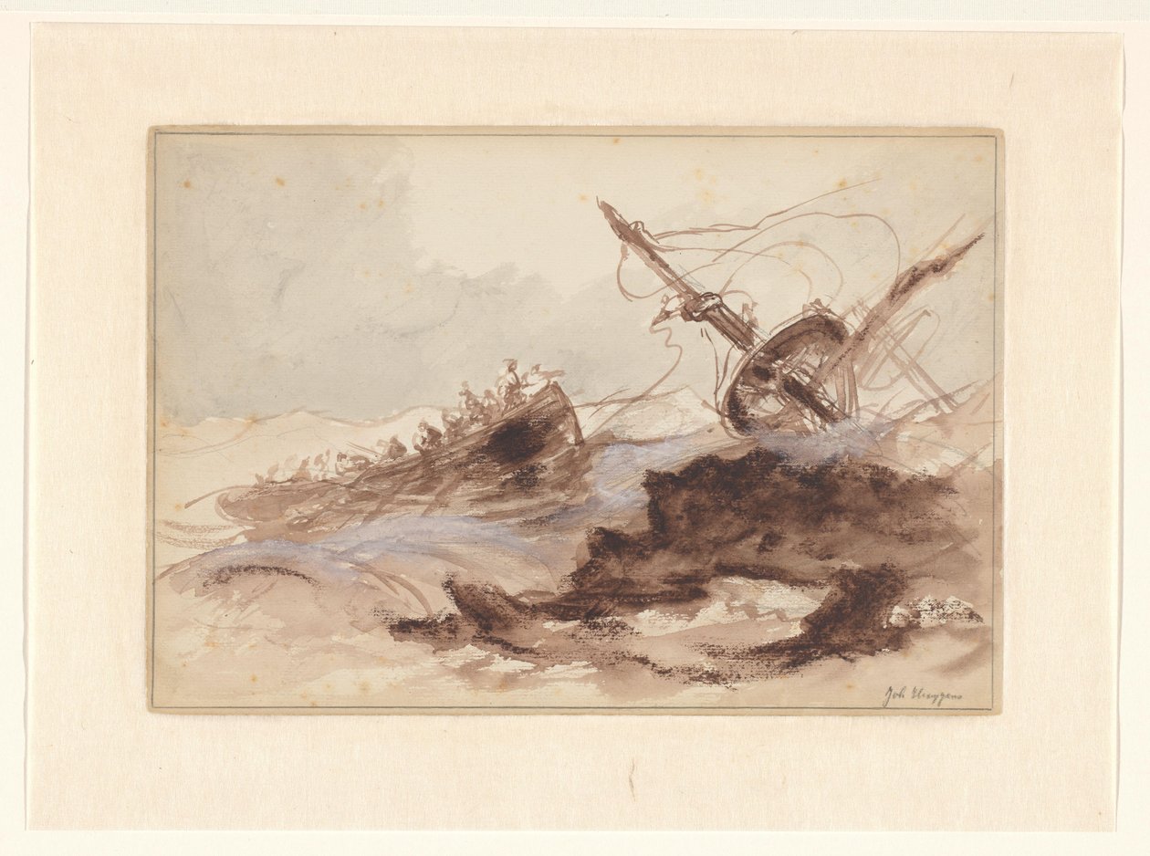 Naufragio de Johannes Huygens (signed by artist)