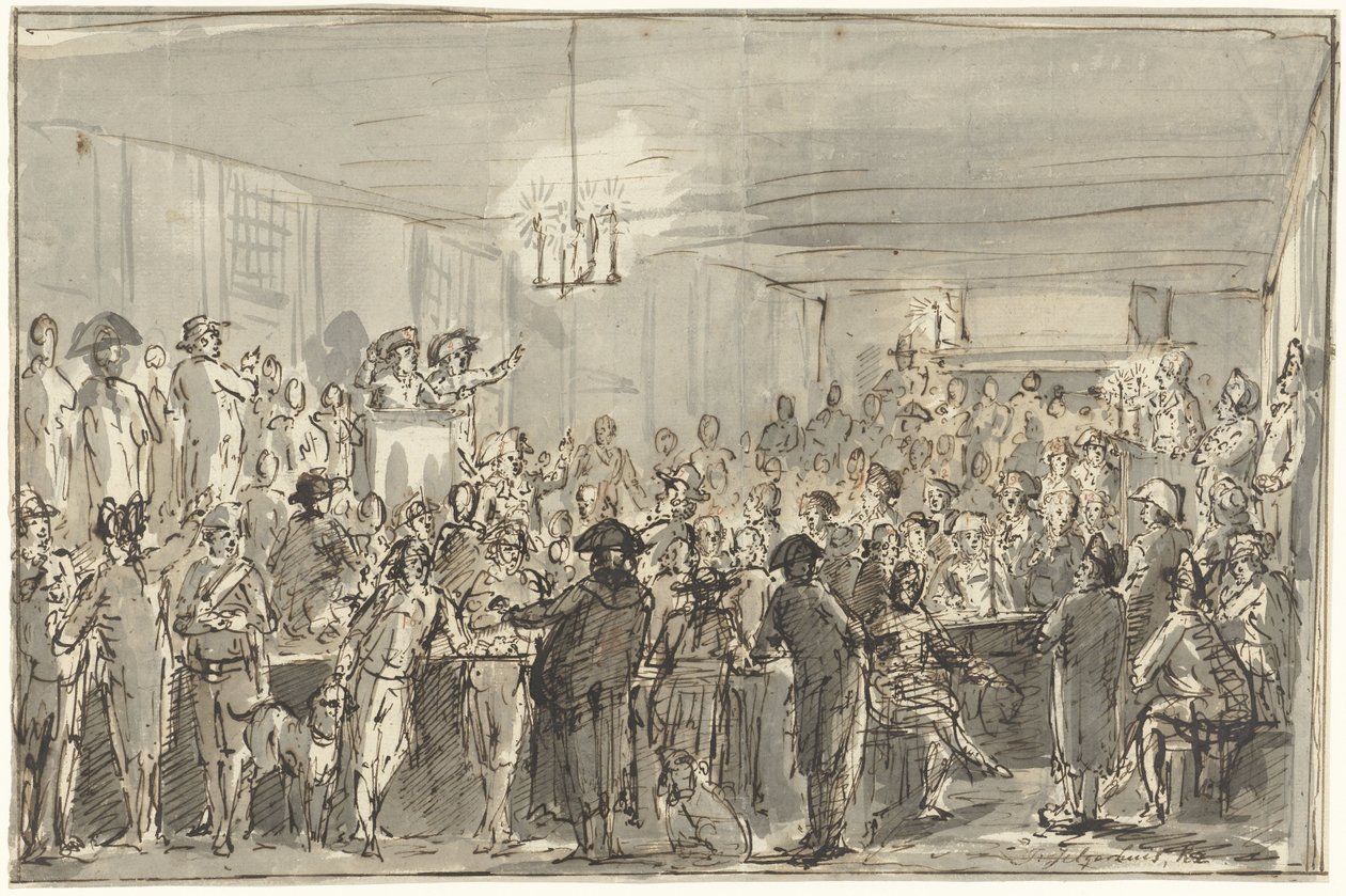 Una reunión revolucionaria en Delft en 1795 de Johannes Jelgerhuis