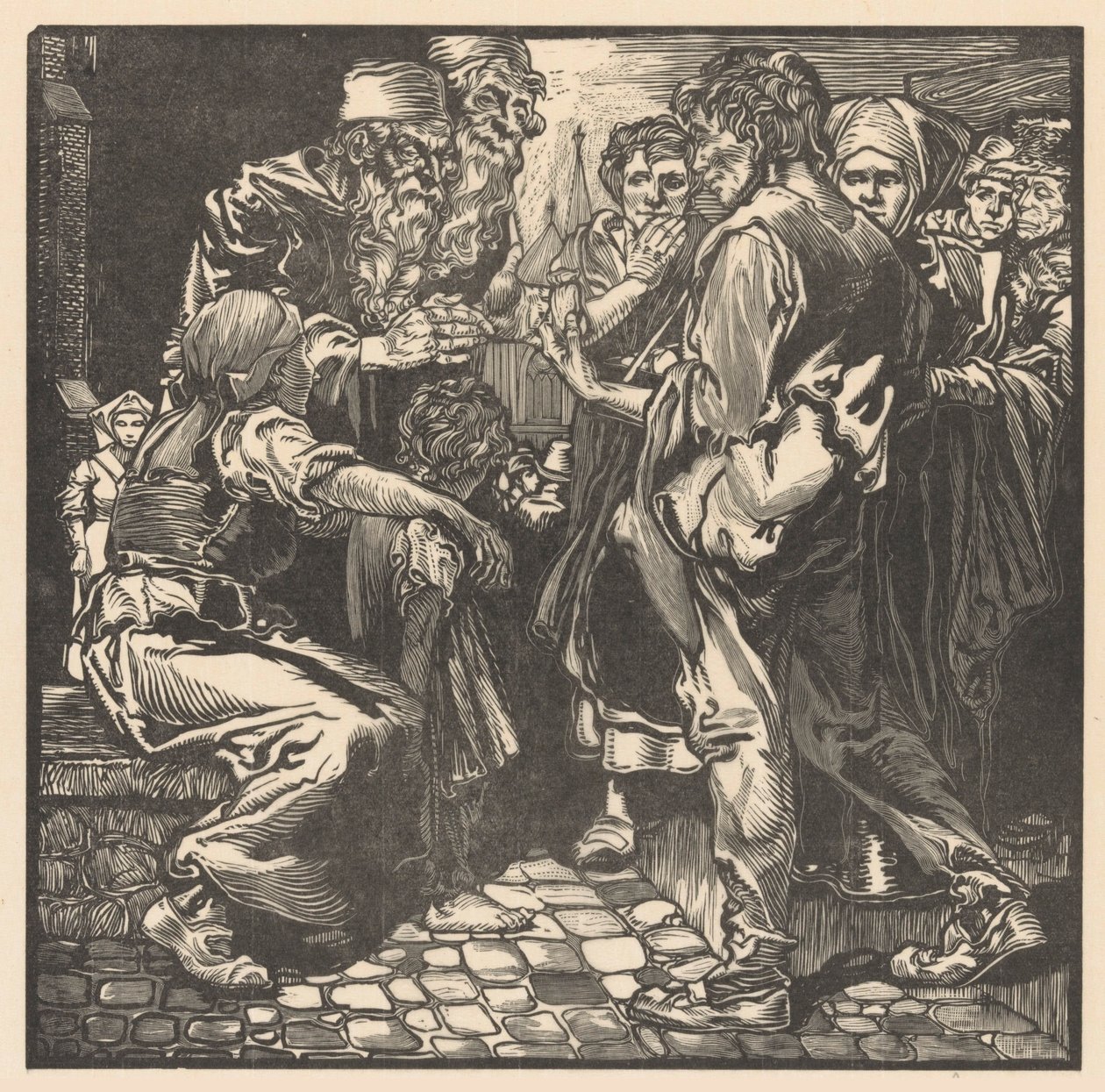 Hombre con bolso de Johannes Josephus Aarts (signed by artist)