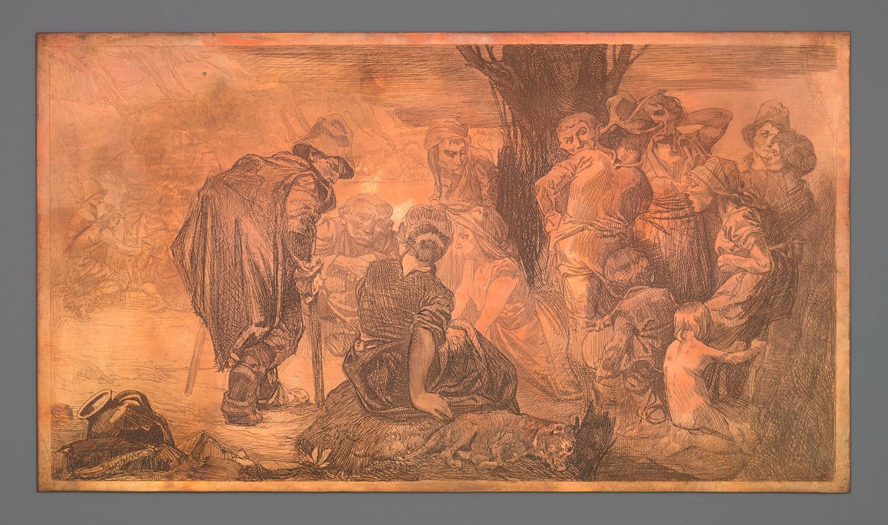 Grupo de hombres y mujeres en el árbol. de Johannes Josephus Aarts
