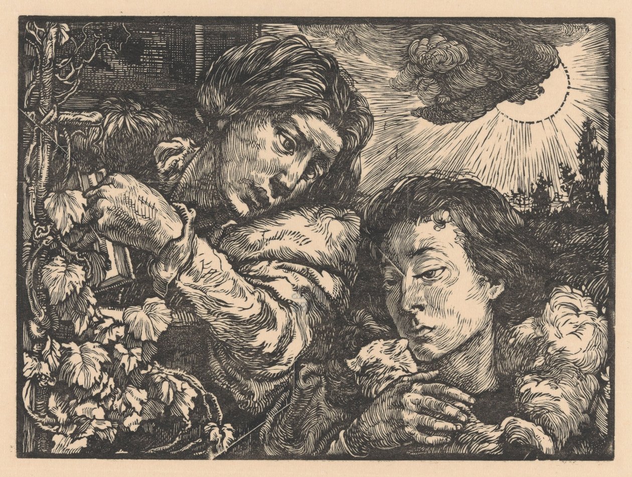 Dos mujeres junto a una parra de Johannes Josephus Aarts