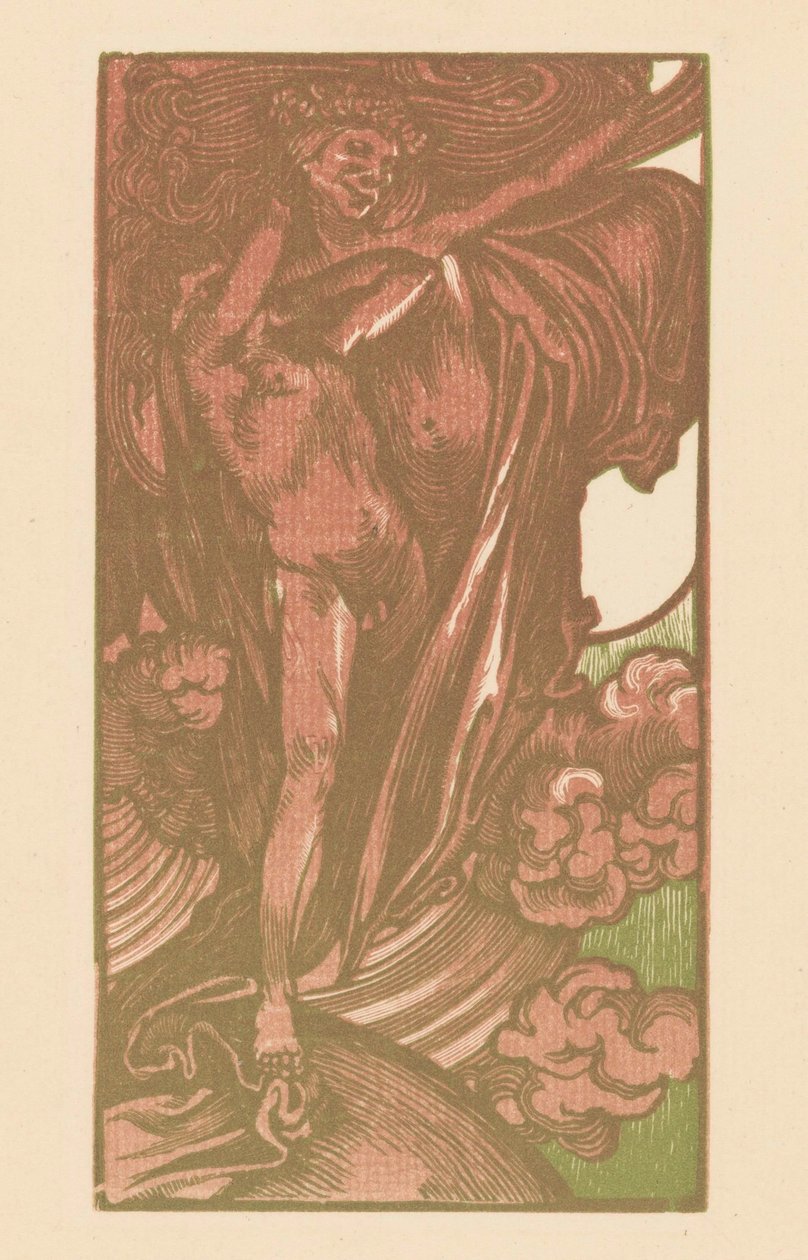 Mujer y niño en las nubes de Johannes Josephus Aarts