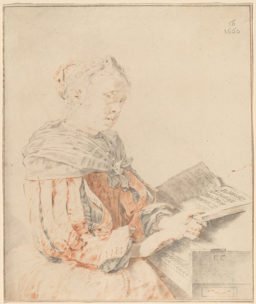 Niña Joven en el Teclado, 1767 de Johannes Kornlein