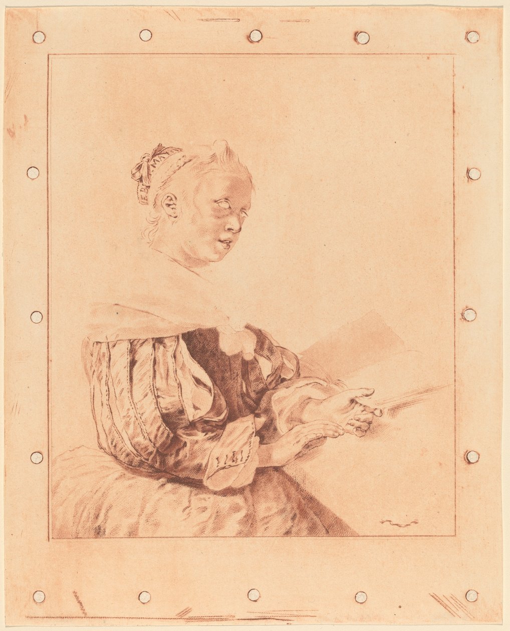 Niña Joven en el Teclado, 1767 de Johannes Kornlein