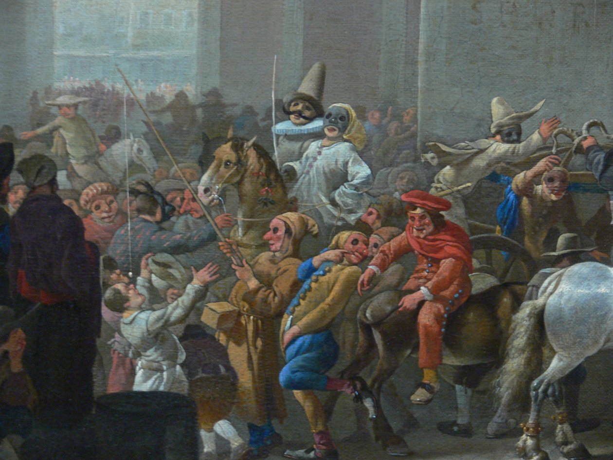 Carnaval en Roma (detalle), c. 1650 de Johannes Lingelbach