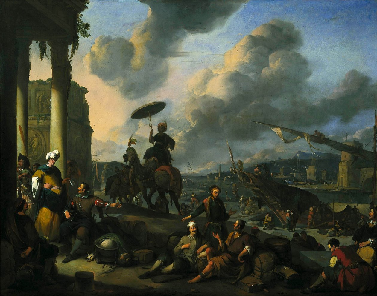 Puerto en el Mediterráneo de Johannes Lingelbach