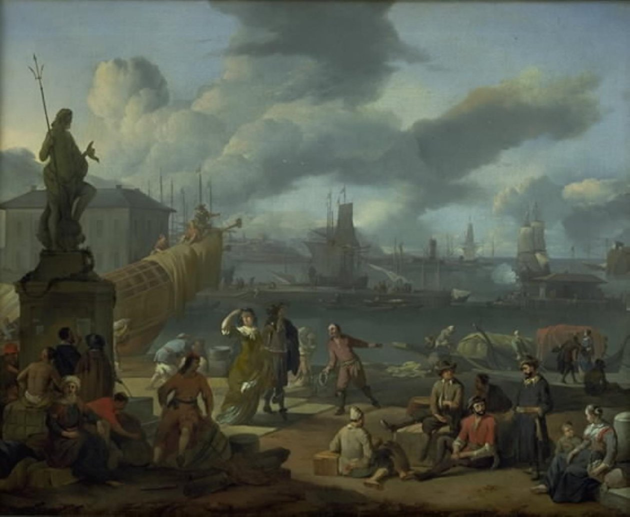 Puerto sur entre rocas de Johannes Lingelbach