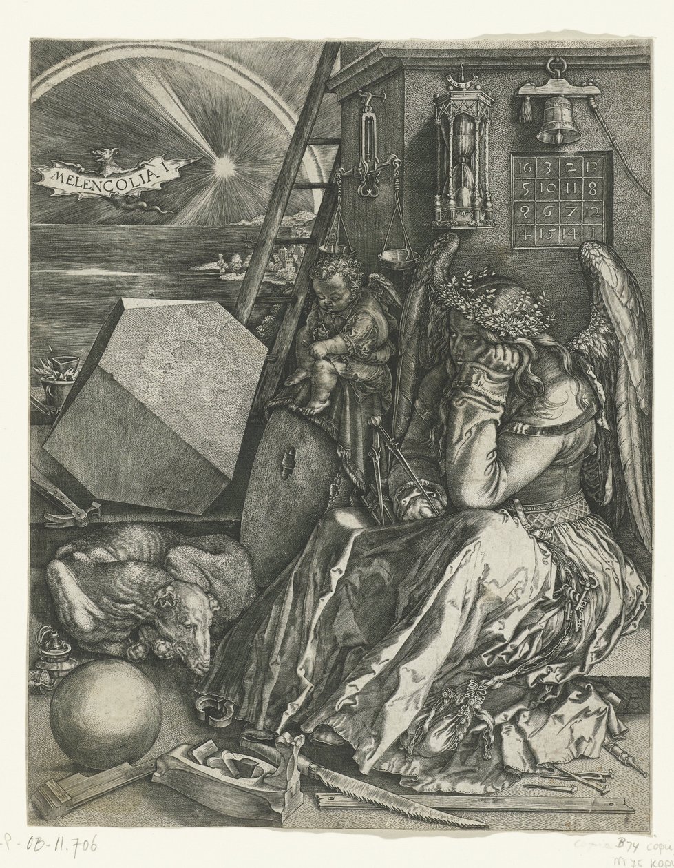 Melancolía Melencolia I (título sobre objeto) de Johannes Wierix