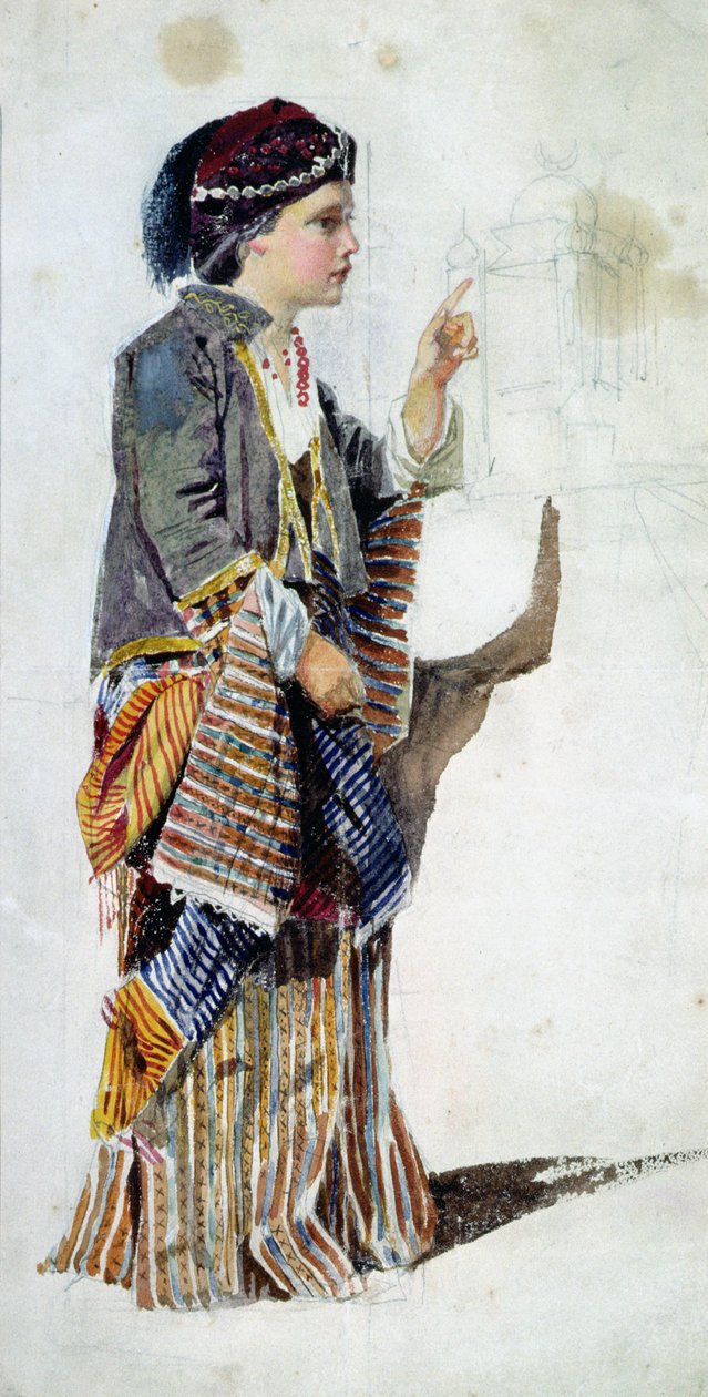Figura de una niña con traje turco, siglo XIX de John Absolon