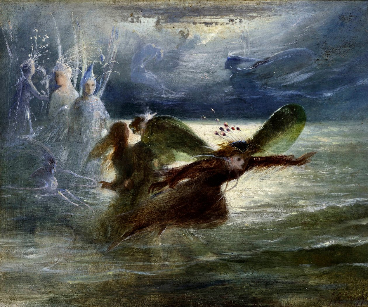 Duendes marinos, c.1870 de John Anster Fitzgerald