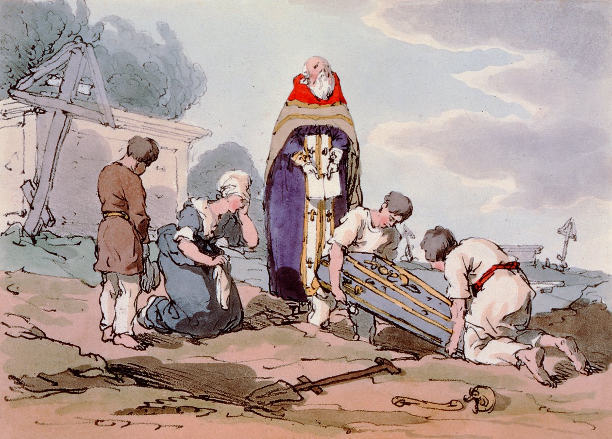 Entierro, grabado por el artista, publicado en 1804 de John Augustus Atkinson