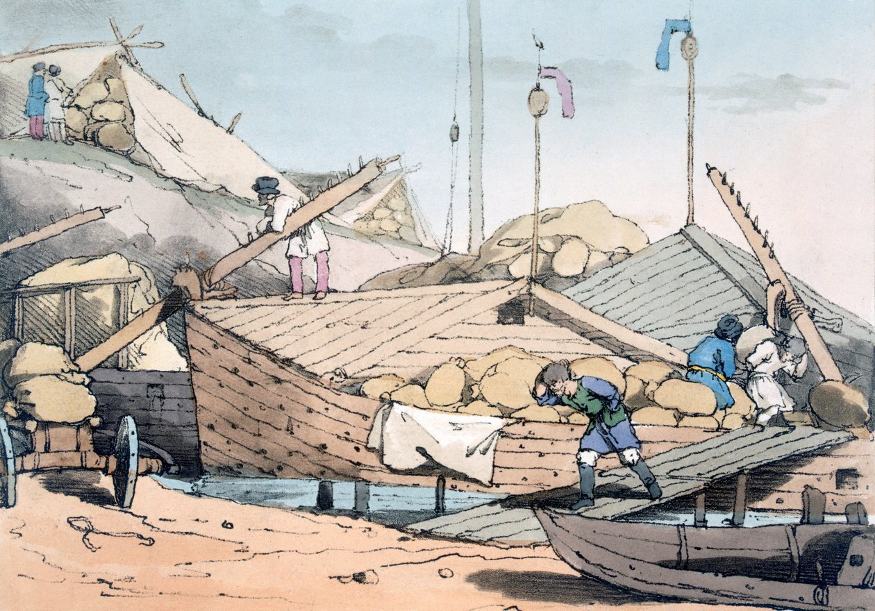 Barcos de Maíz, 1803 de John Augustus Atkinson
