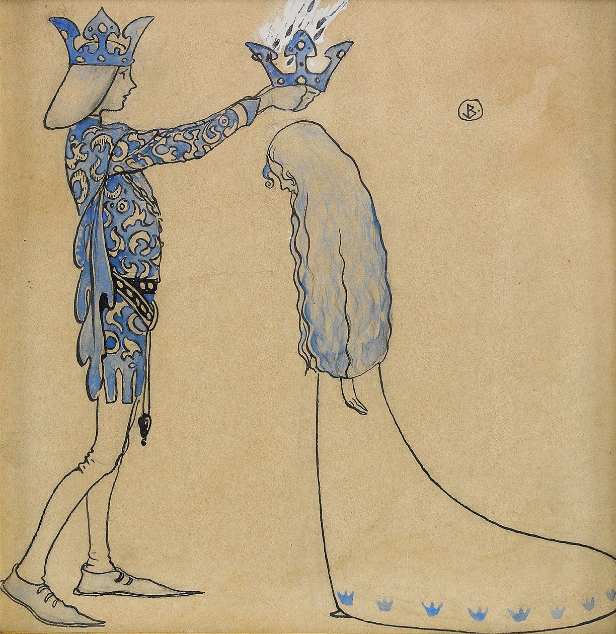 Después el príncipe le puso una corona de oro en la cabeza de John Bauer