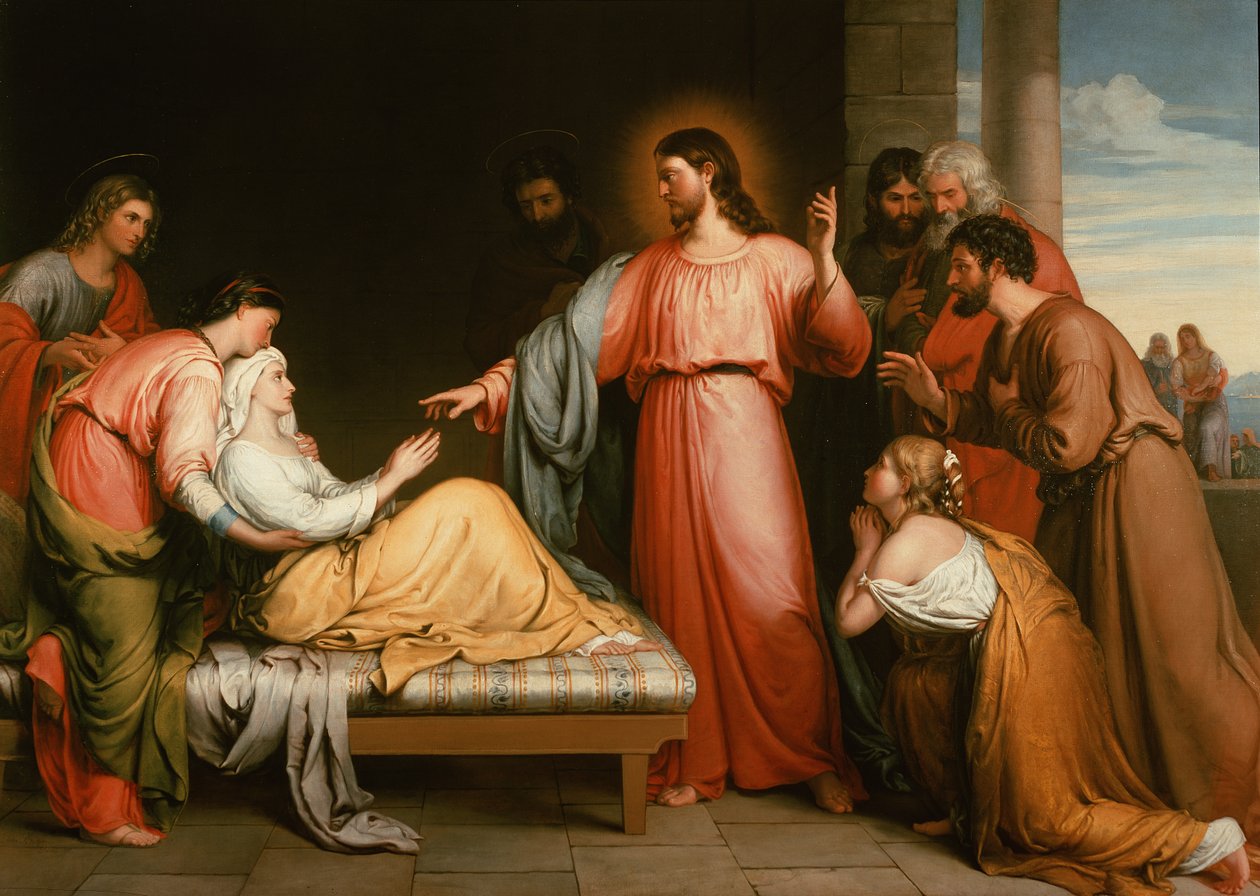 Cristo sanando a la suegra de Simón Pedro de John Bridges