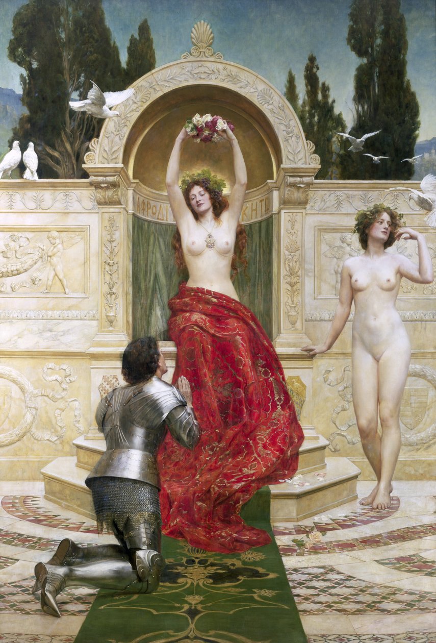 En el Venusberg (Tannhäuser) de John Collier