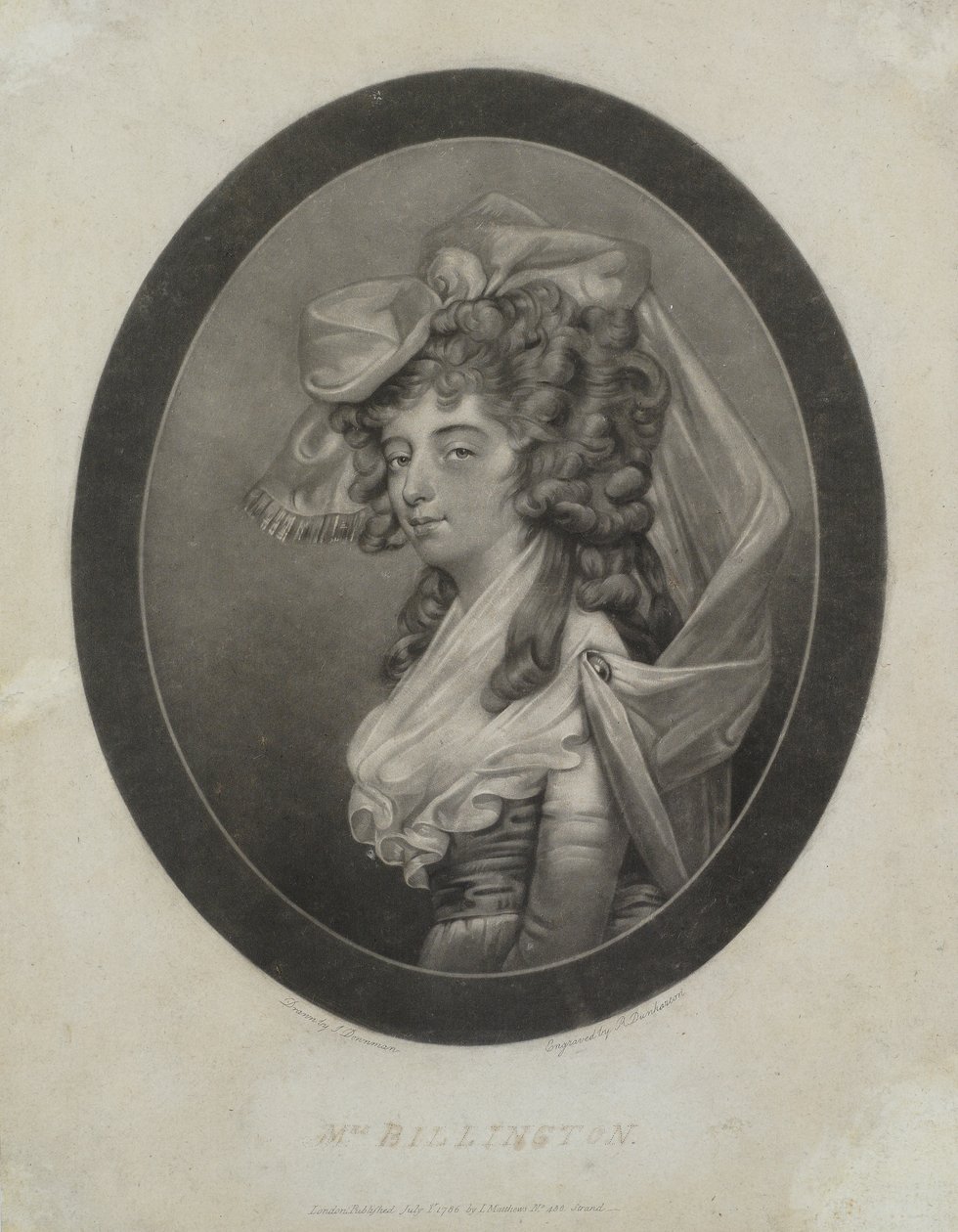 Mrs. Billington, grabado por Robert Dunkarton (1744-c.1811), 1786 de John Downman