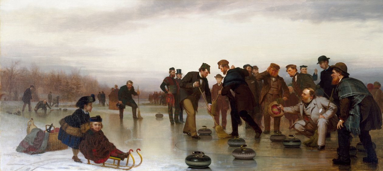 Curling; un juego escocés en Central Park de John George Brown