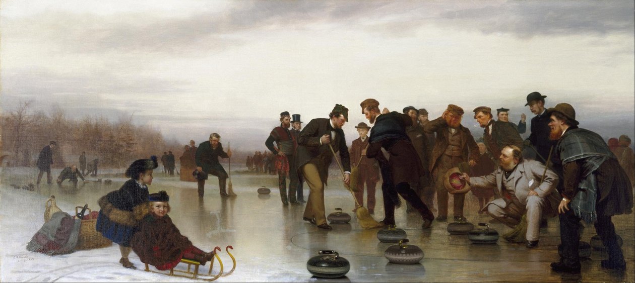 Curling; un juego escocés en Central Park de John George Brown