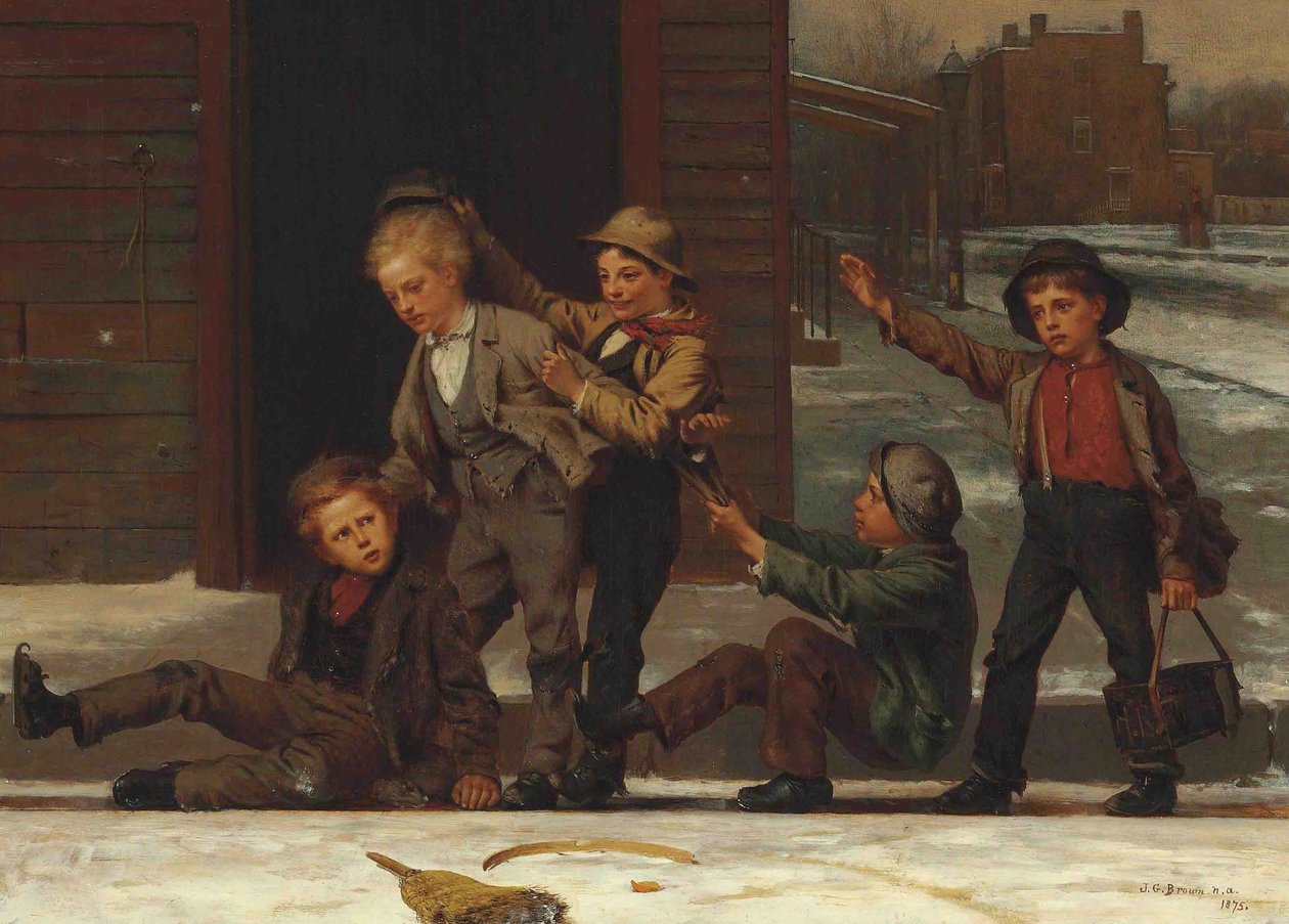 Deportes de invierno en la cuneta de John George Brown