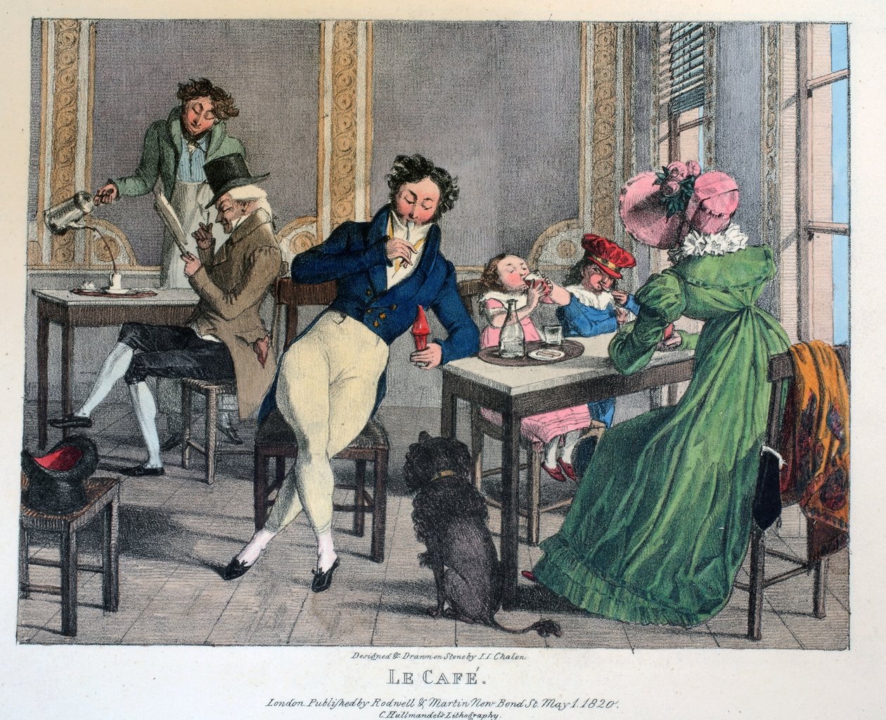 Le Cafe, pub. por Rodwell y Martin, 1820 de John James Chalon