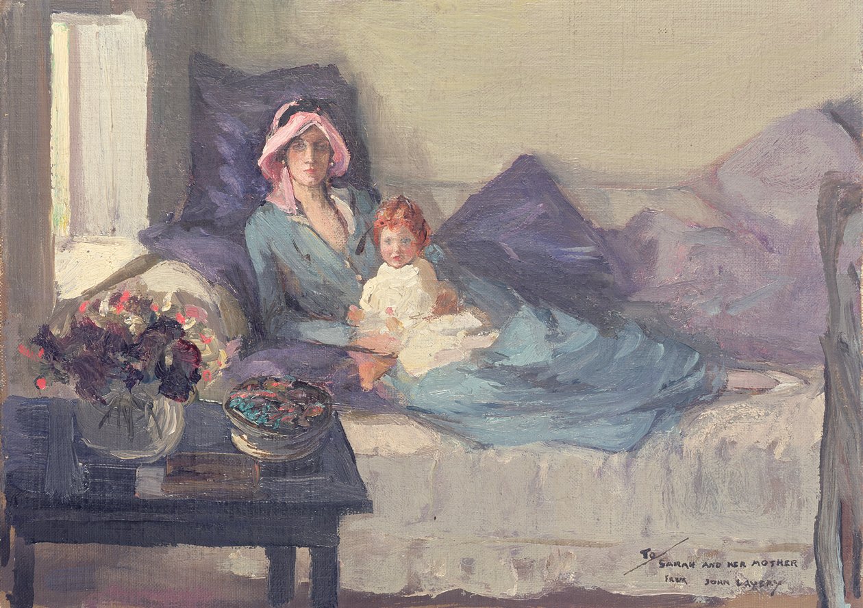 La señora Winston Churchill con su hija, Sarah, después de 1914 de John Lavery