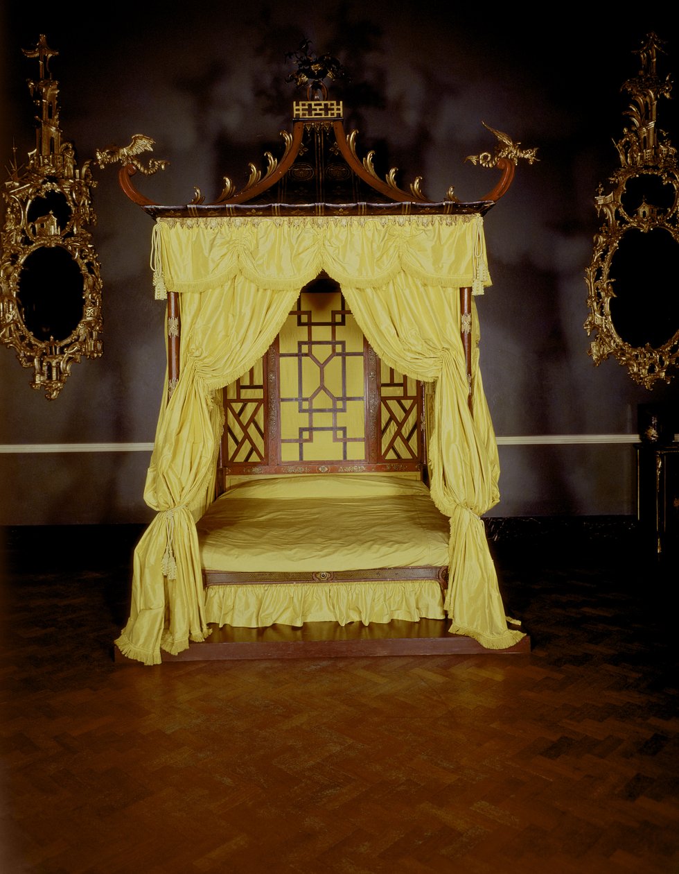 Cama con dosel, al estilo chino, 1750s de John Linnell